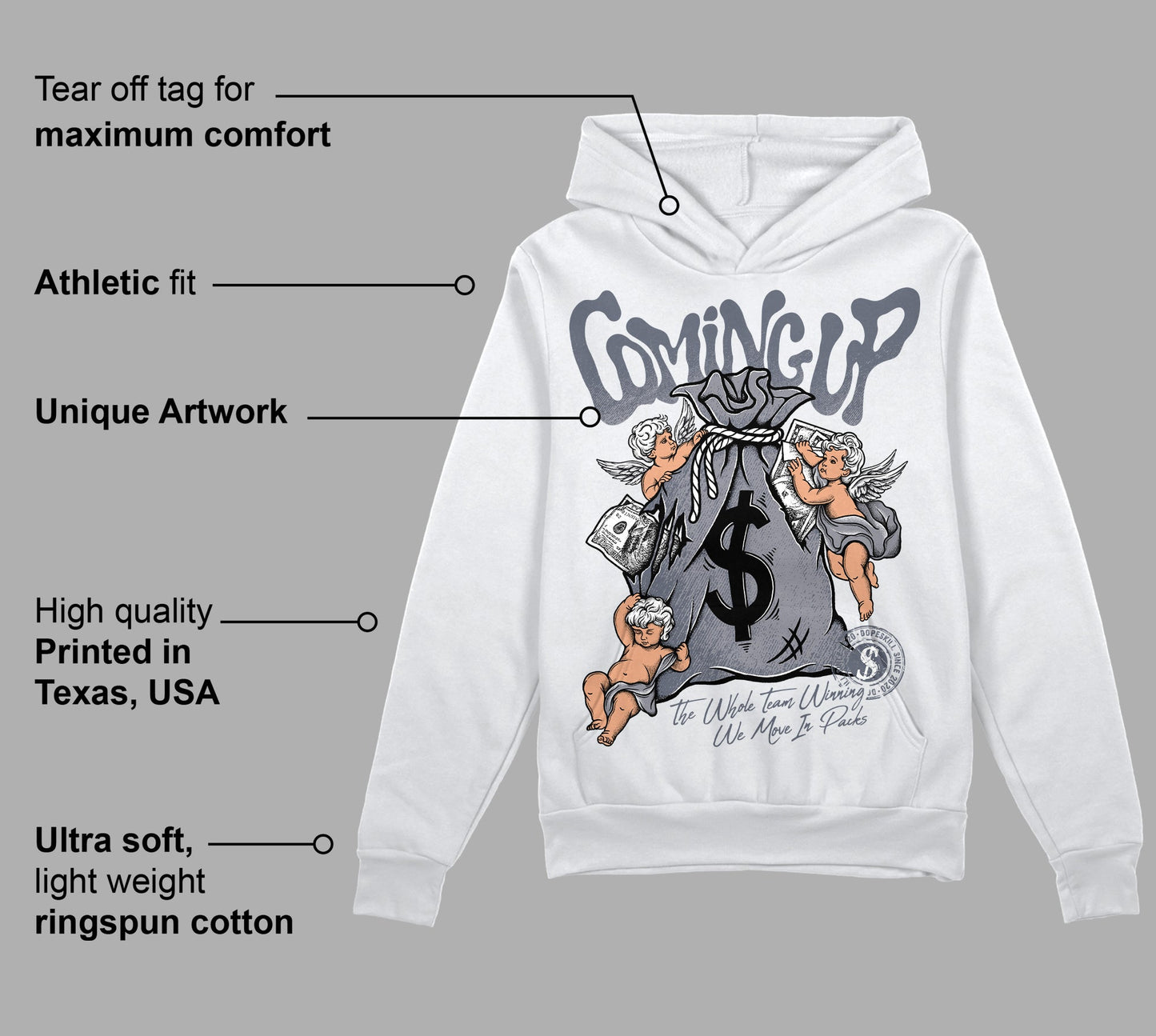 Stealth 14s DopeSkill Hoodie Sweatshirt Money Bag Coming Up Graphic