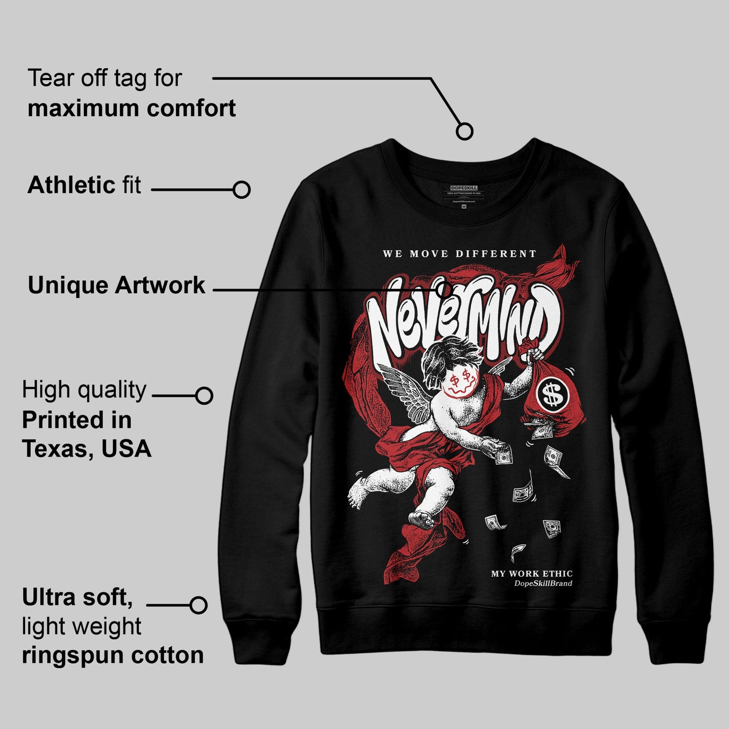 Black Toe Reimagined 1s DopeSkill Sweatshirt Nevermind Graphic