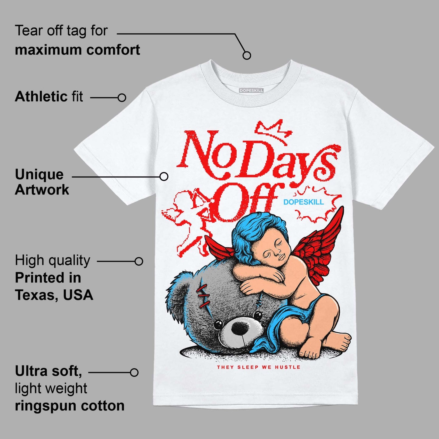 Cherry 12s DopeSkill T-Shirt New No Days Off Graphic