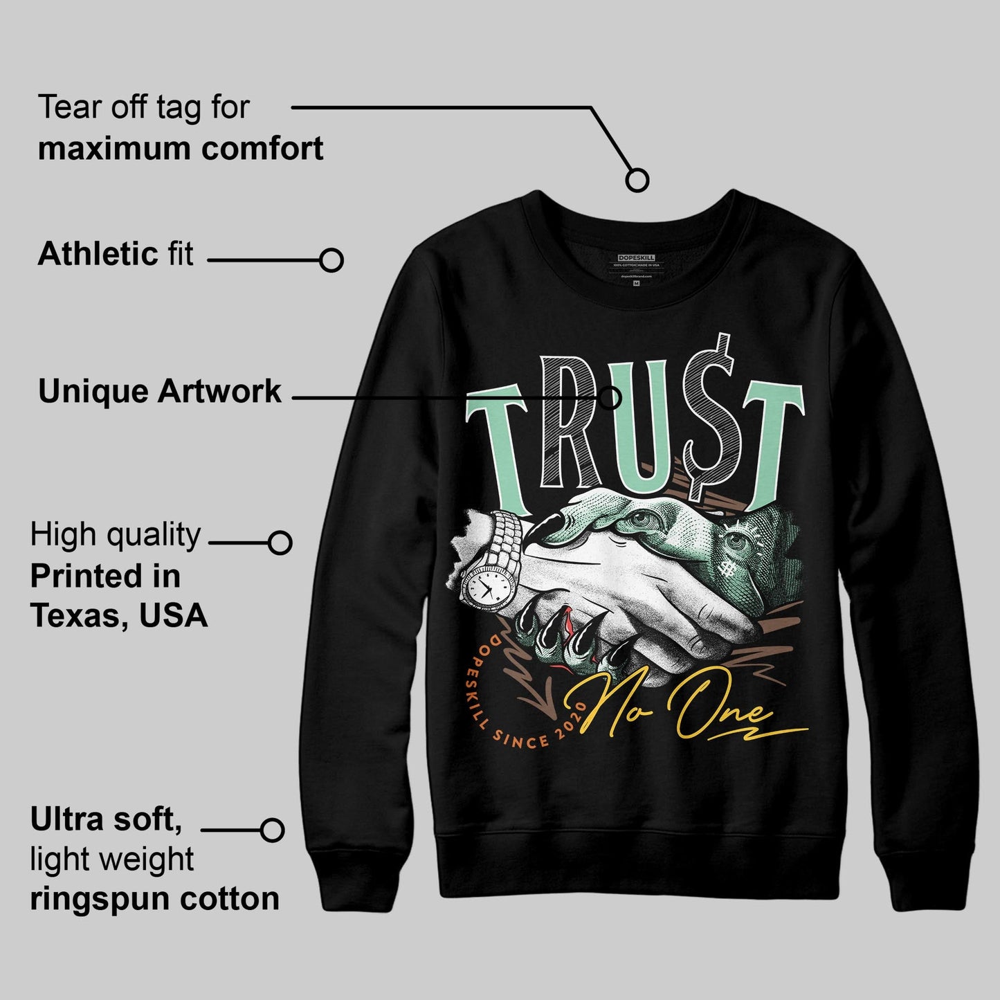 SB Dunk “Rodeo” DopeSkill Sweatshirt Trust No One Graphic