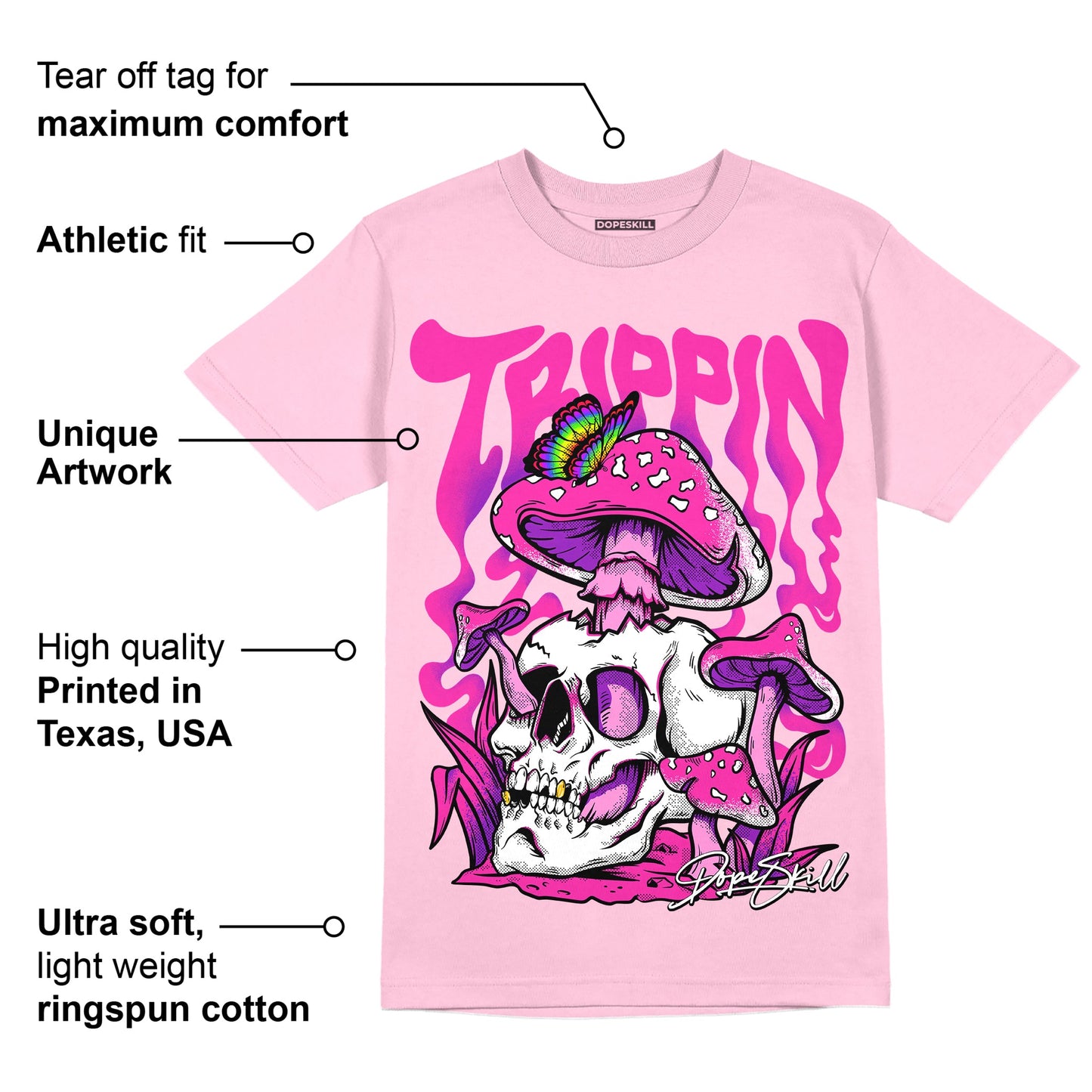 Pink Collection DopeSkill Pink T-shirt Trippin Graphic