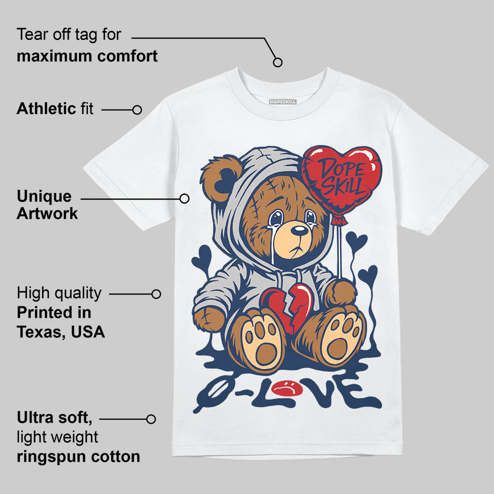 Summit White Navy 4s DopeSkill T-Shirt Broken Bear Graphic