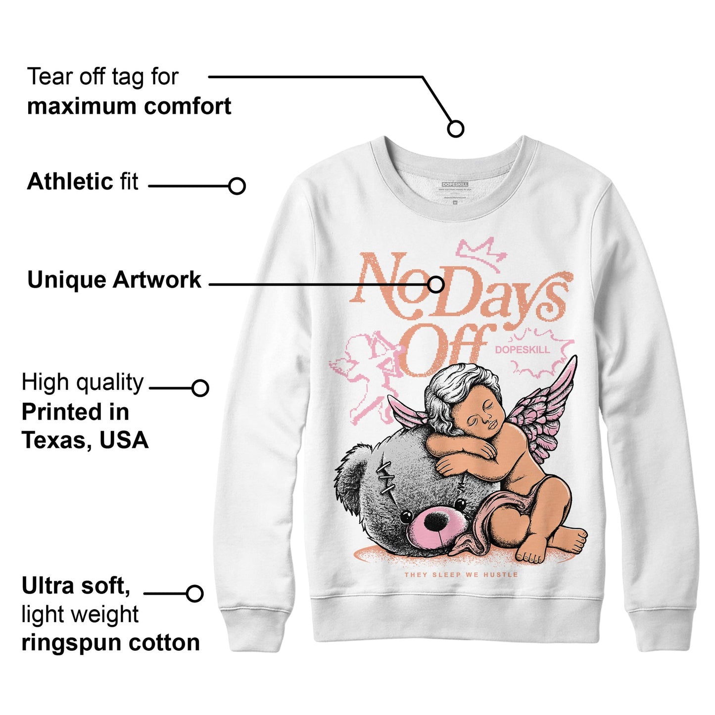 Legend Pink 11s DopeSkill Sweatshirt New No Days Off Graphic