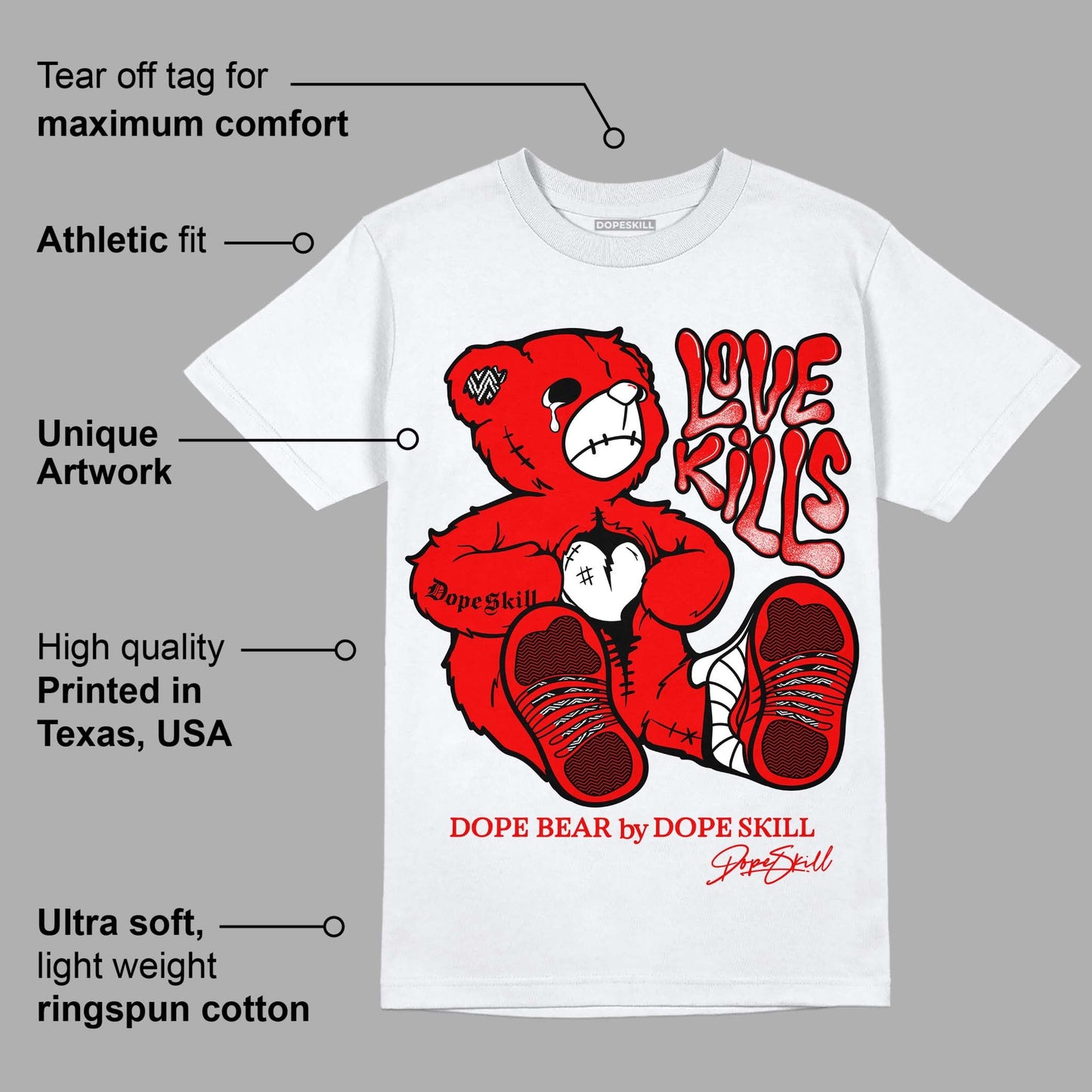 Cherry 12s DopeSkill T-Shirt Love Kills Graphic