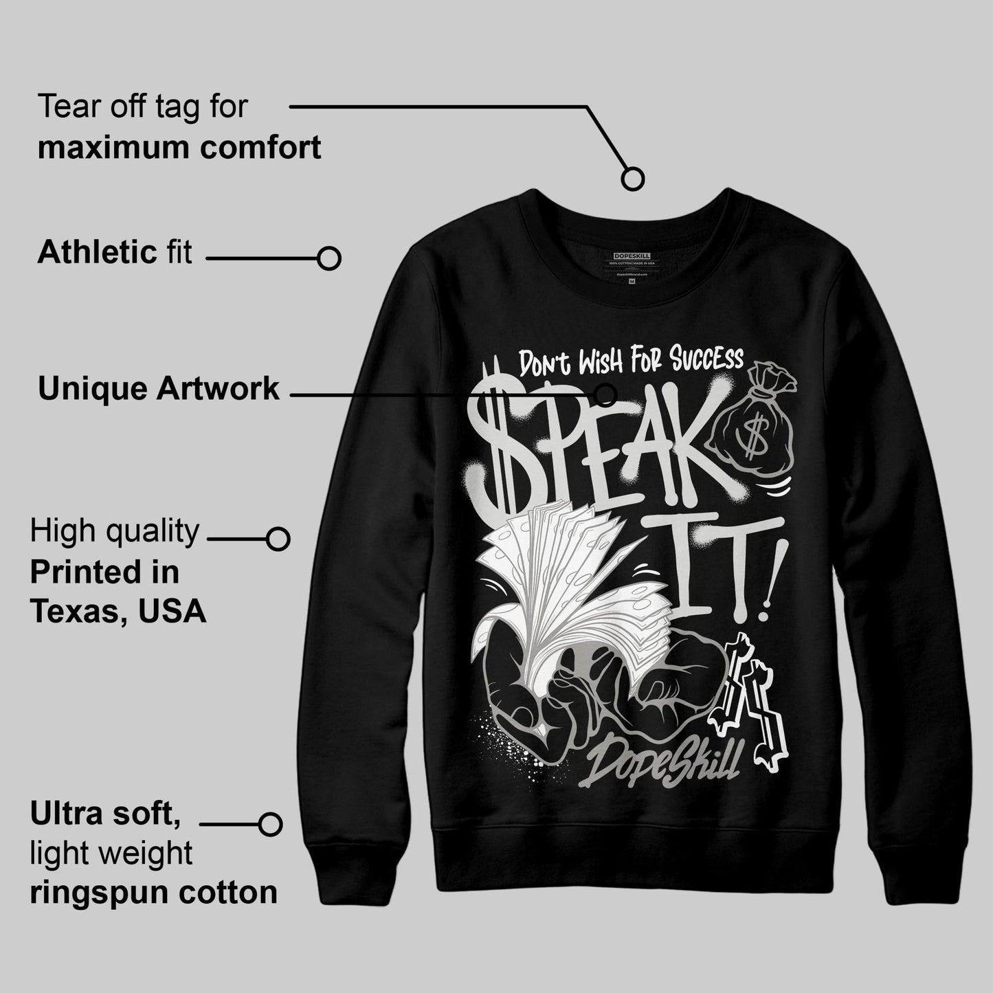 Pure Money 3s DopeSkill Sweatshirt Speak It Graphic