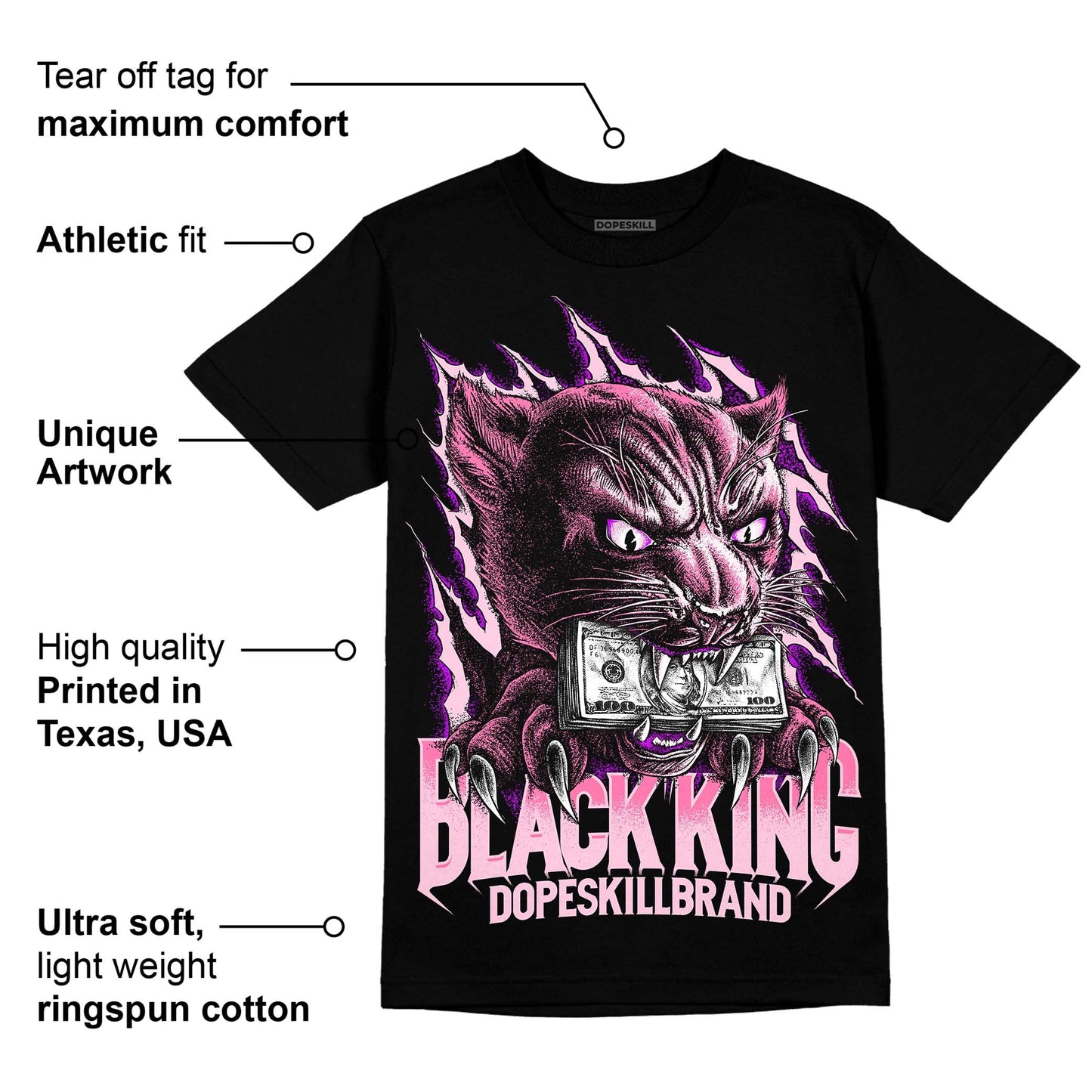 Dunk Low Pink Foam DopeSkill T-Shirt Black King Graphic
