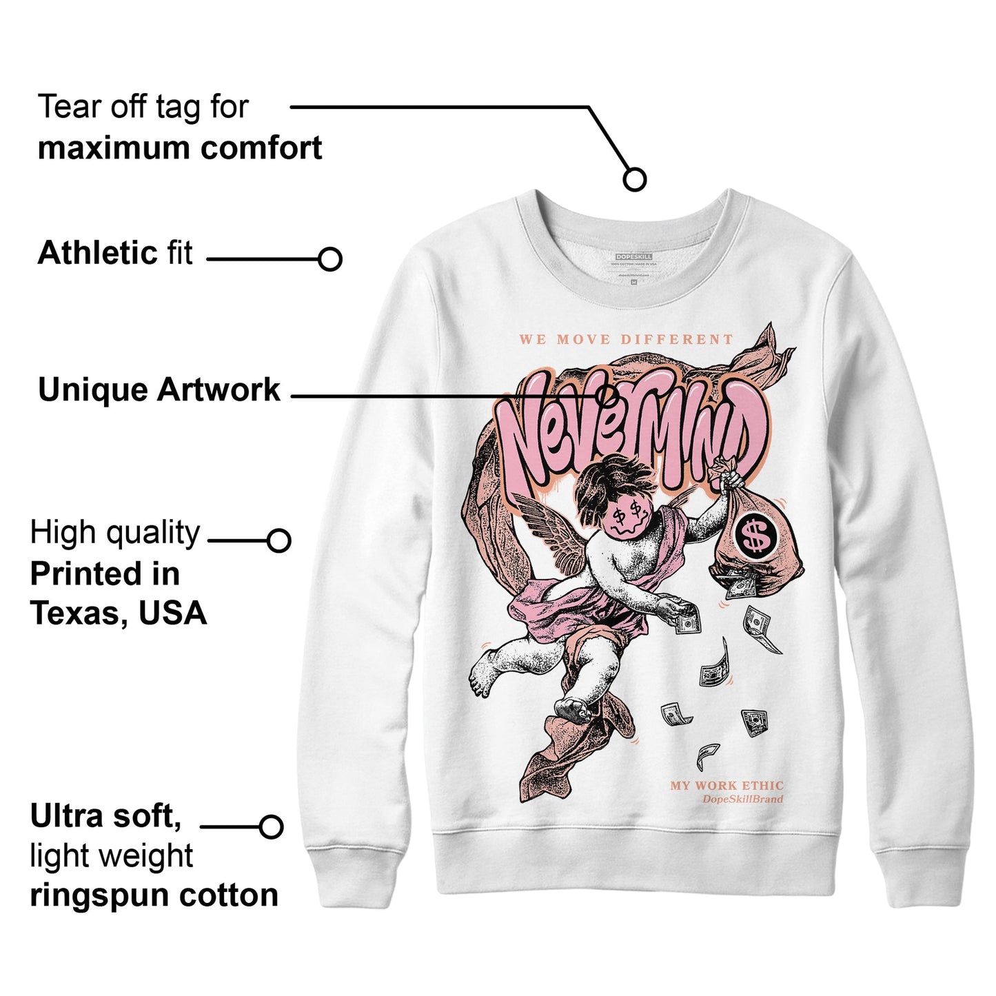 Legend Pink 11s DopeSkill Sweatshirt Nevermind Graphic