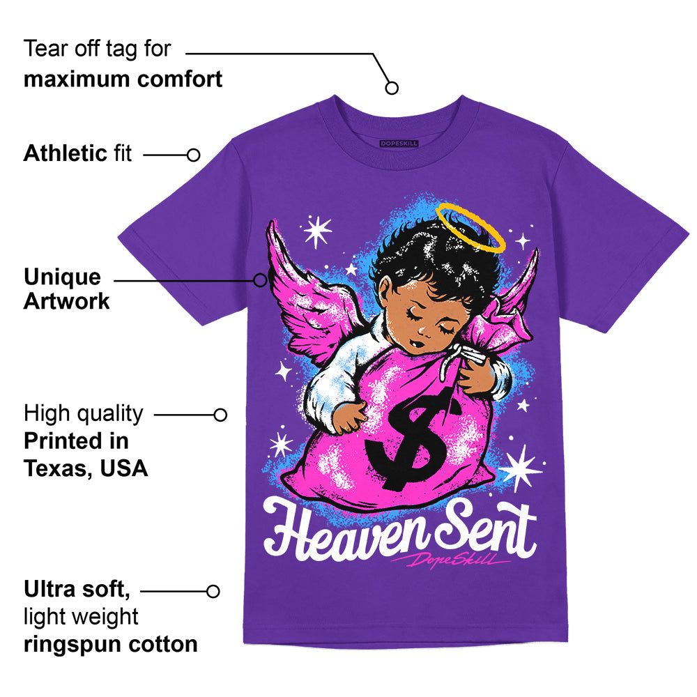 Dunk Purple Championship Court White DopeSkill Purple T-shirt Heaven Sent Graphic