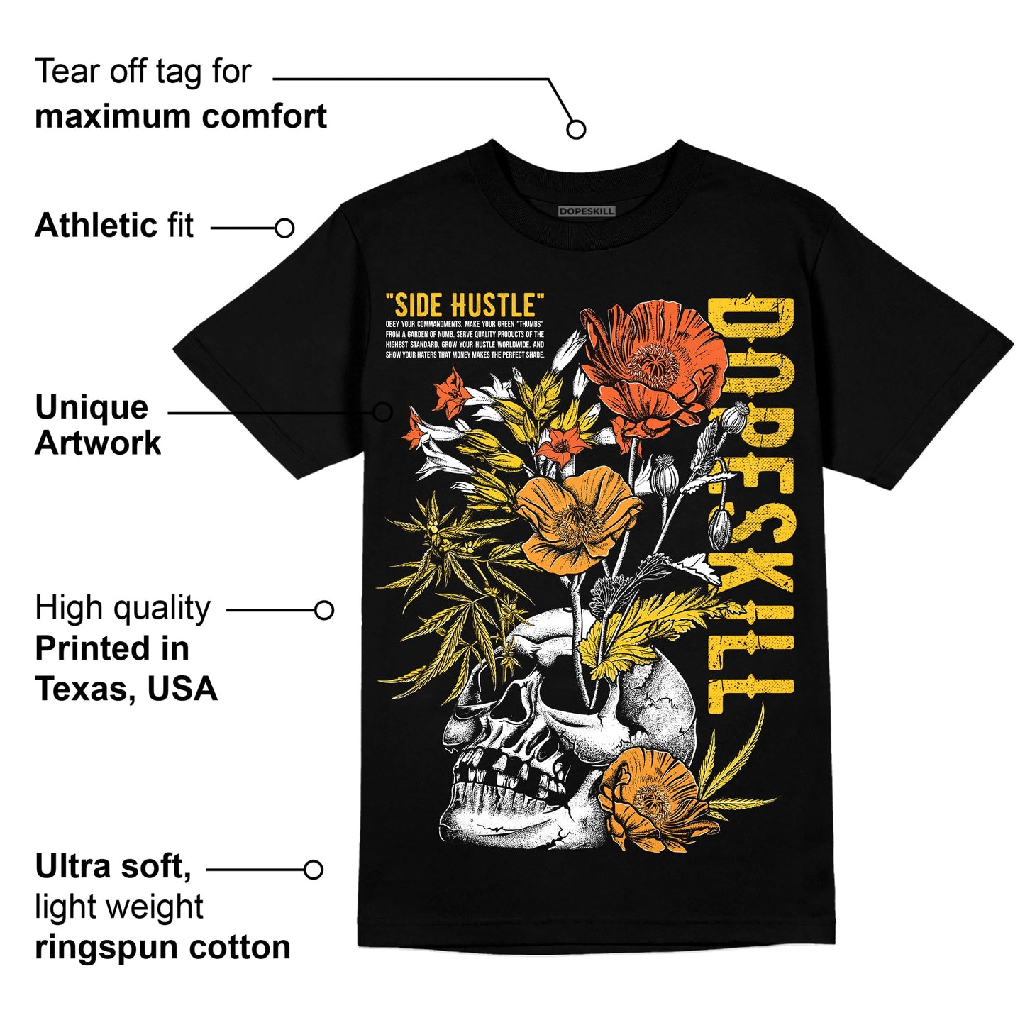 Yellow Collection DopeSkill T-Shirt Side Hustle Graphic