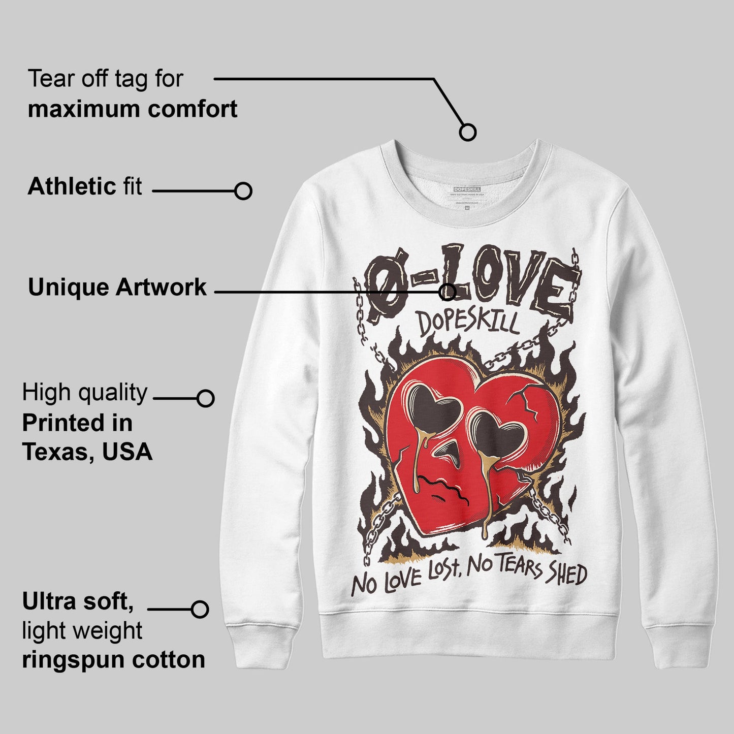 Earth 5s DopeSkill Sweatshirt Crying Heart Graphic