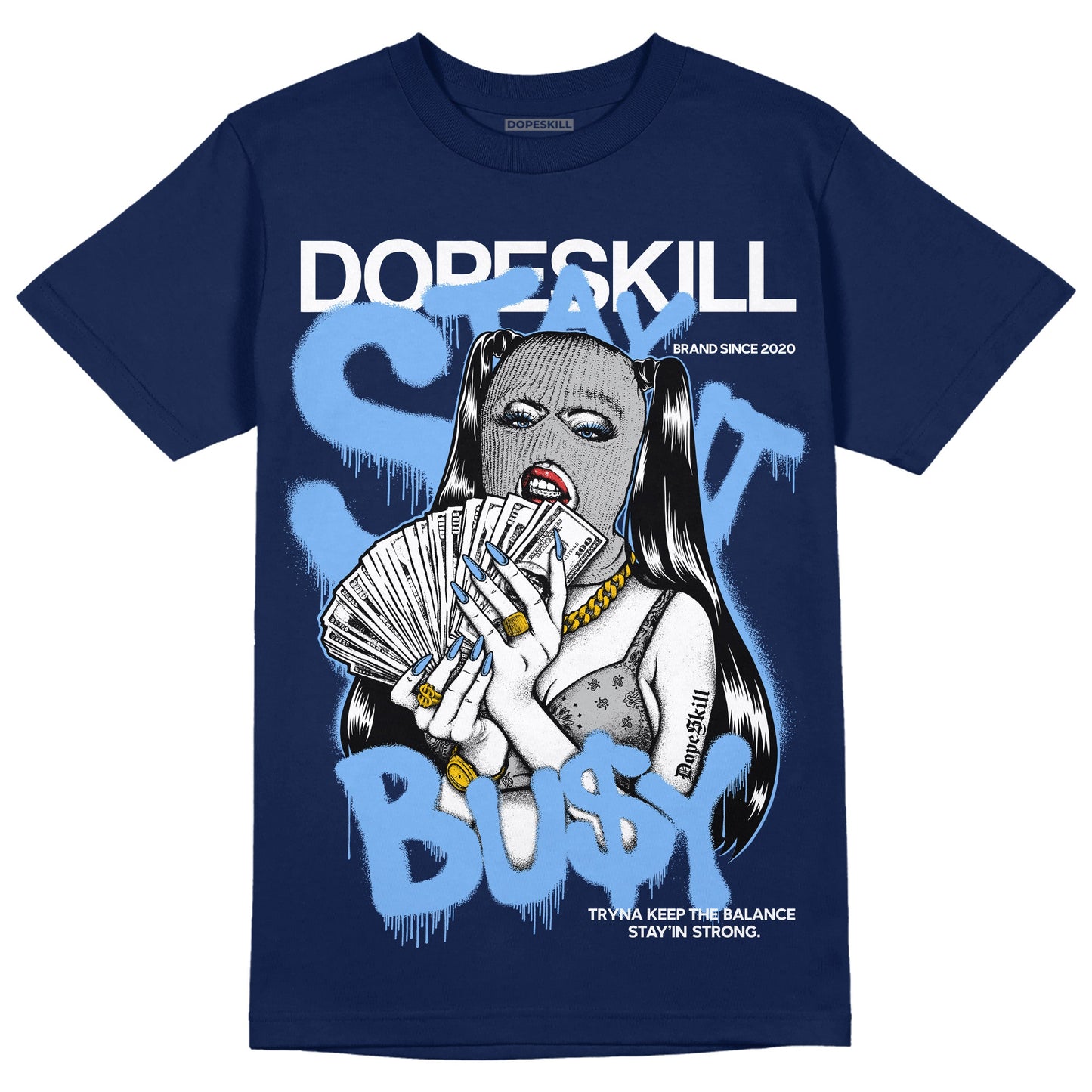 Midnight Navy 5s DopeSkill Navy T-Shirt Stay It Busy Graphic