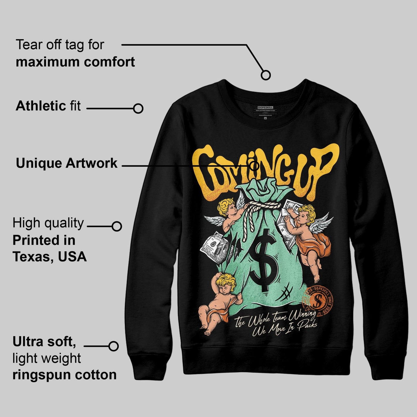 SB Dunk “Rodeo” DopeSkill Sweatshirt Money Bag Coming Up Graphic