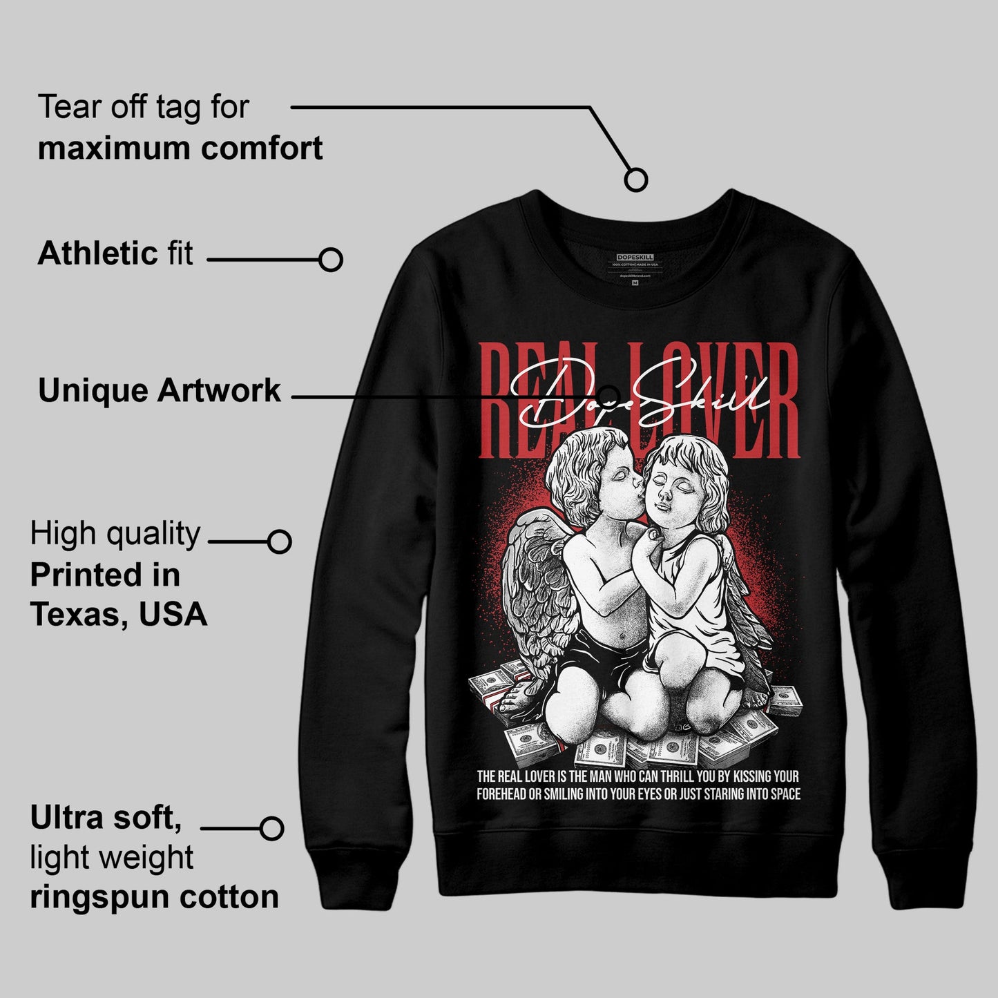 Bred Velvet 11s DopeSkill Sweatshirt Real Lover Graphic