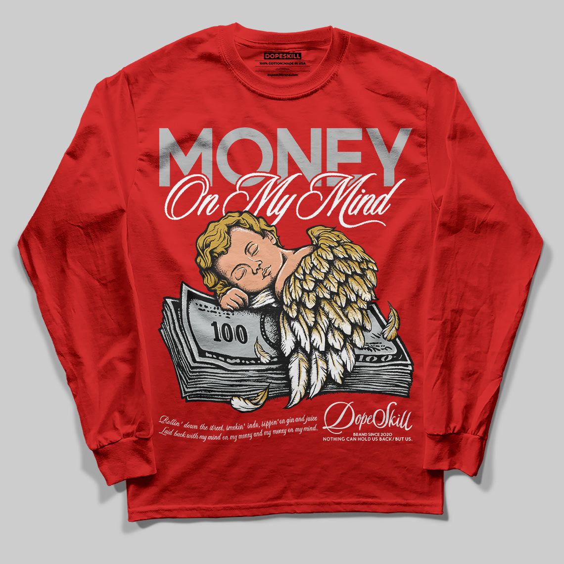 Bred Velvet 11s DopeSkill Red Long Sleeve T-Shirt MOMM Graphic