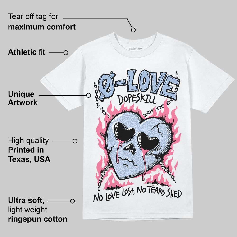 Denim Pink Glow 3s DopeSkill T-Shirt Crying Heart Graphic