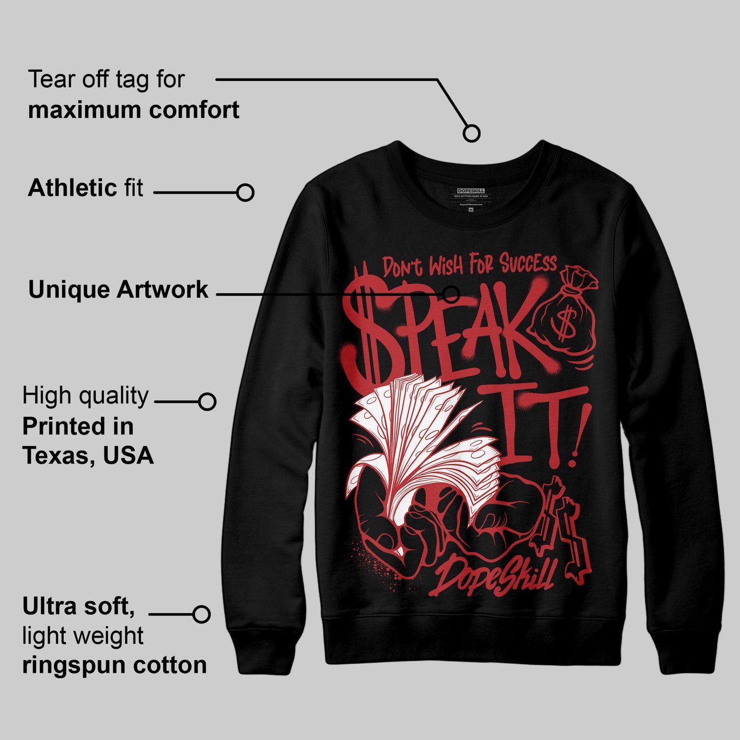 Flu Game 12s DopeSkill Sweatshirt Speak It Graphic