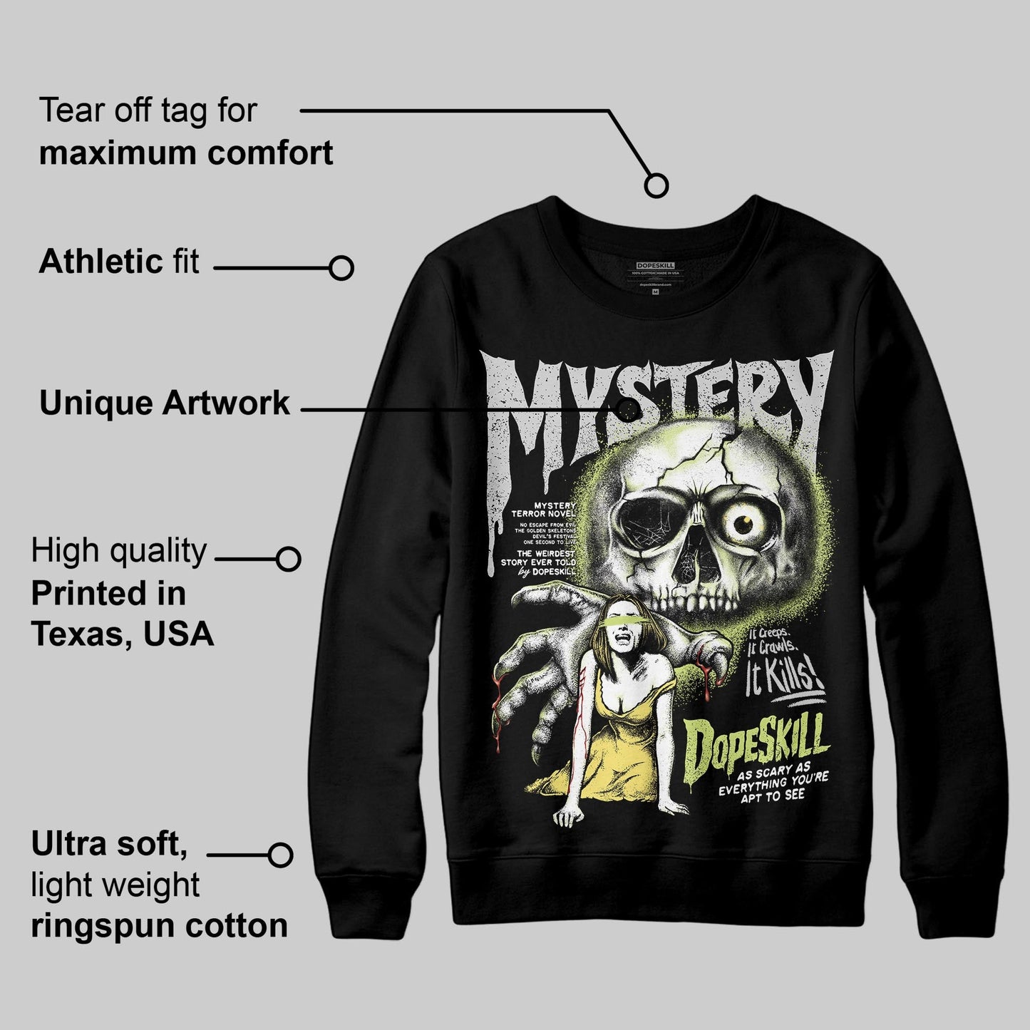Light Lemon Twist 4s DopeSkill Sweatshirt Mystery Ghostly Grasp Graphic