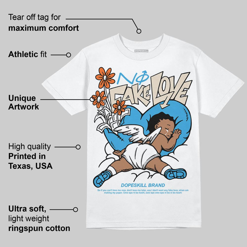 UNC Reimagined 1s DopeSkill T-Shirt No Fake Love Graphic