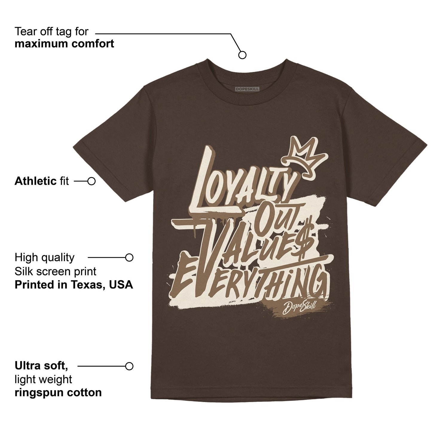 AJ 1 Low OG ‚ÄúReverse Mocha‚Äù DopeSkill Ridgerock T-shirt LOVE Graphic