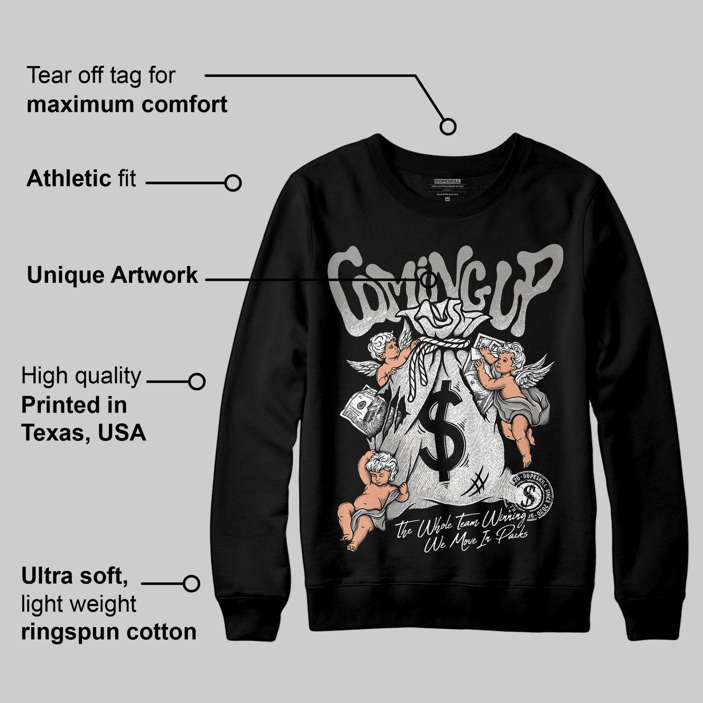 Pure Money 3s DopeSkill Sweatshirt Money Bag Coming Up Graphic