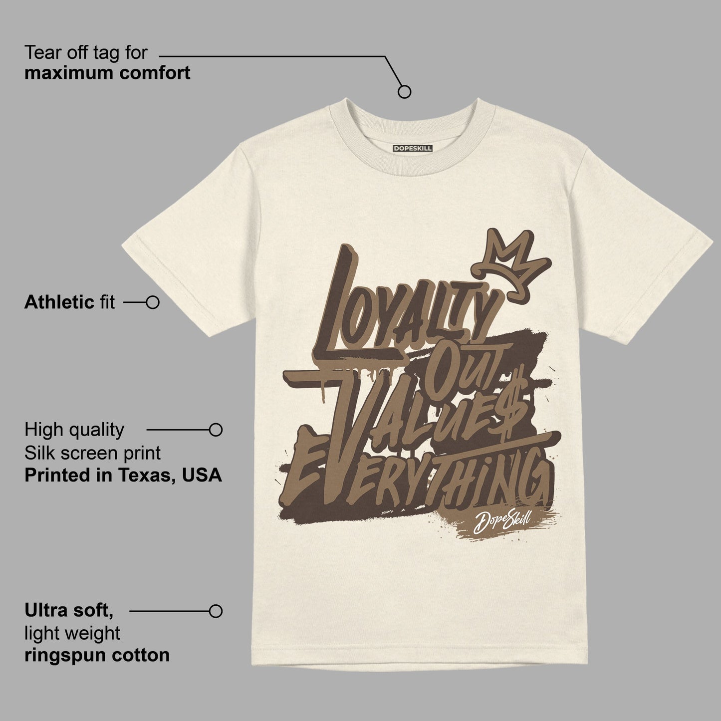 AJ 1 Low OG ‚ÄúReverse Mocha‚Äù DopeSkill Sail T-shirt LOVE Graphic
