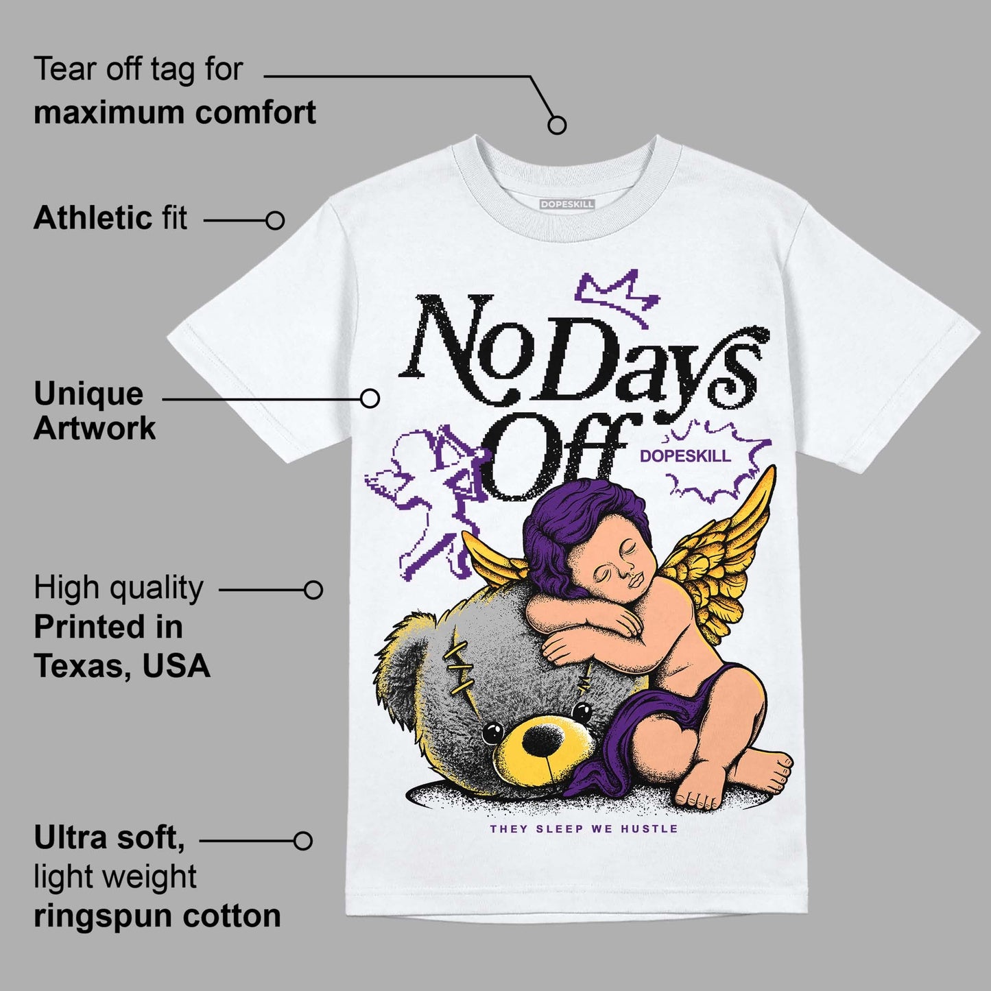 Field Purple 12s DopeSkill T-Shirt New No Days Off Graphic
