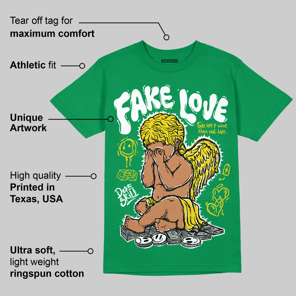 Lucky Green 5s DopeSkill Green T-shirt False Love Graphic