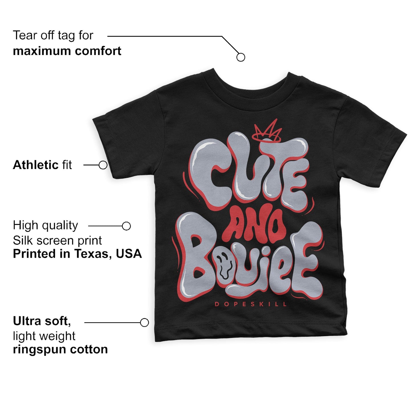 Bred Reimagined 4s DopeSkill Toddler Kids T-shirt Cute and Boujee Graphic