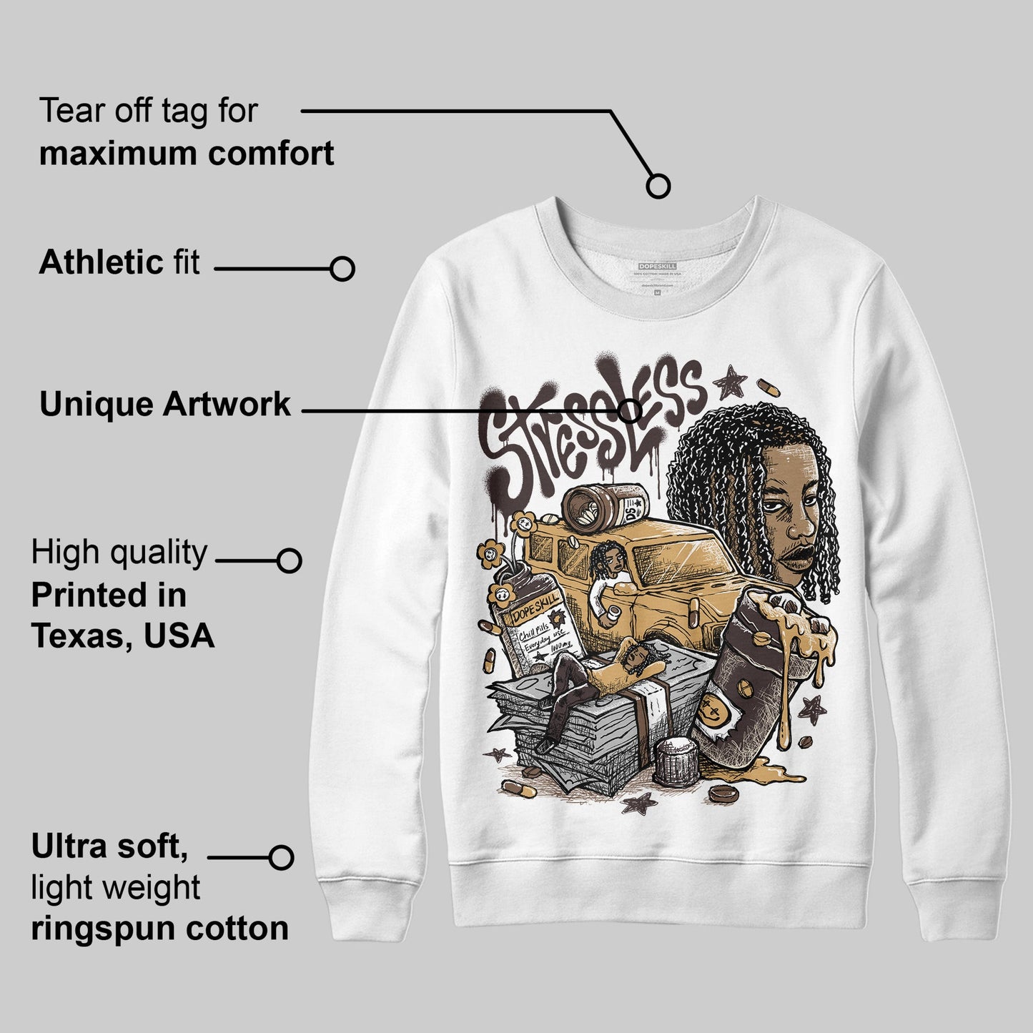 Earth 5s DopeSkill Sweatshirt Stressless Graphic
