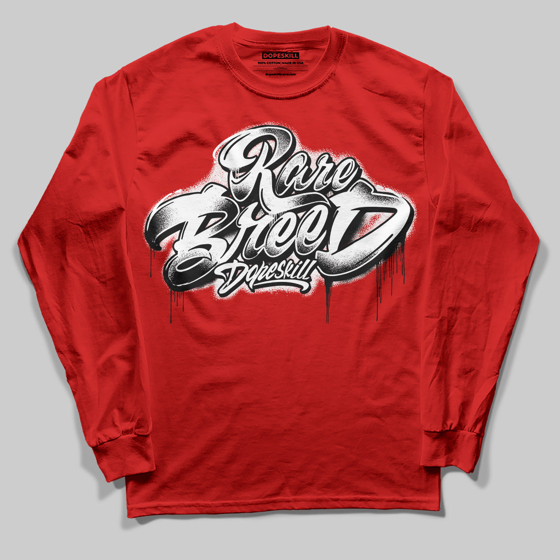 Bred Velvet 11s DopeSkill Red Long Sleeve T-Shirt Rare Breed Type Graphic