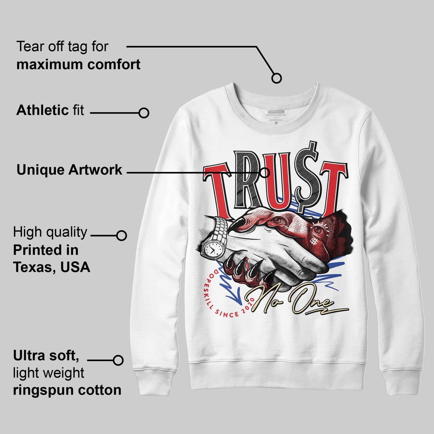 Seoul 2.0 3s DopeSkill Sweatshirt Trust No One Graphic