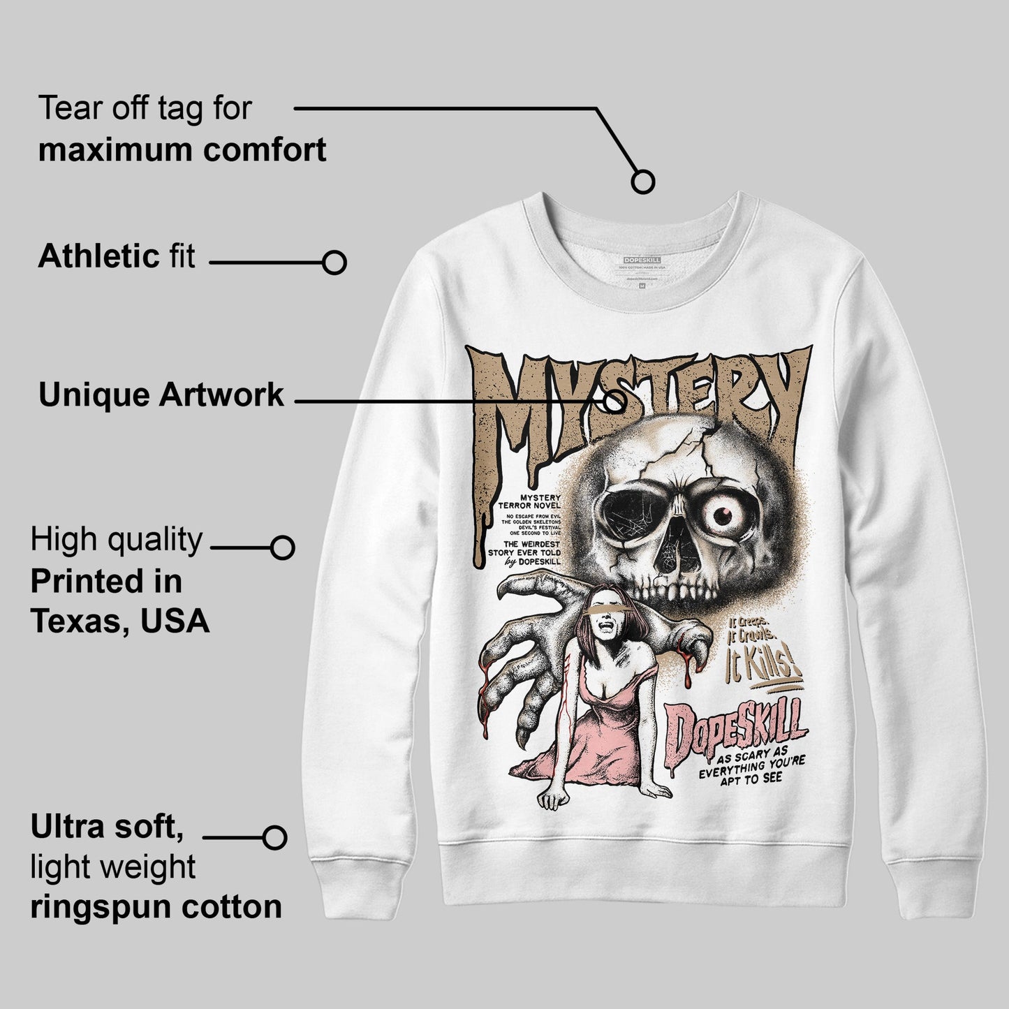 AIR FORCE 1 LINEN DopeSkill Sweatshirt Mystery Ghostly Grasp Graphic