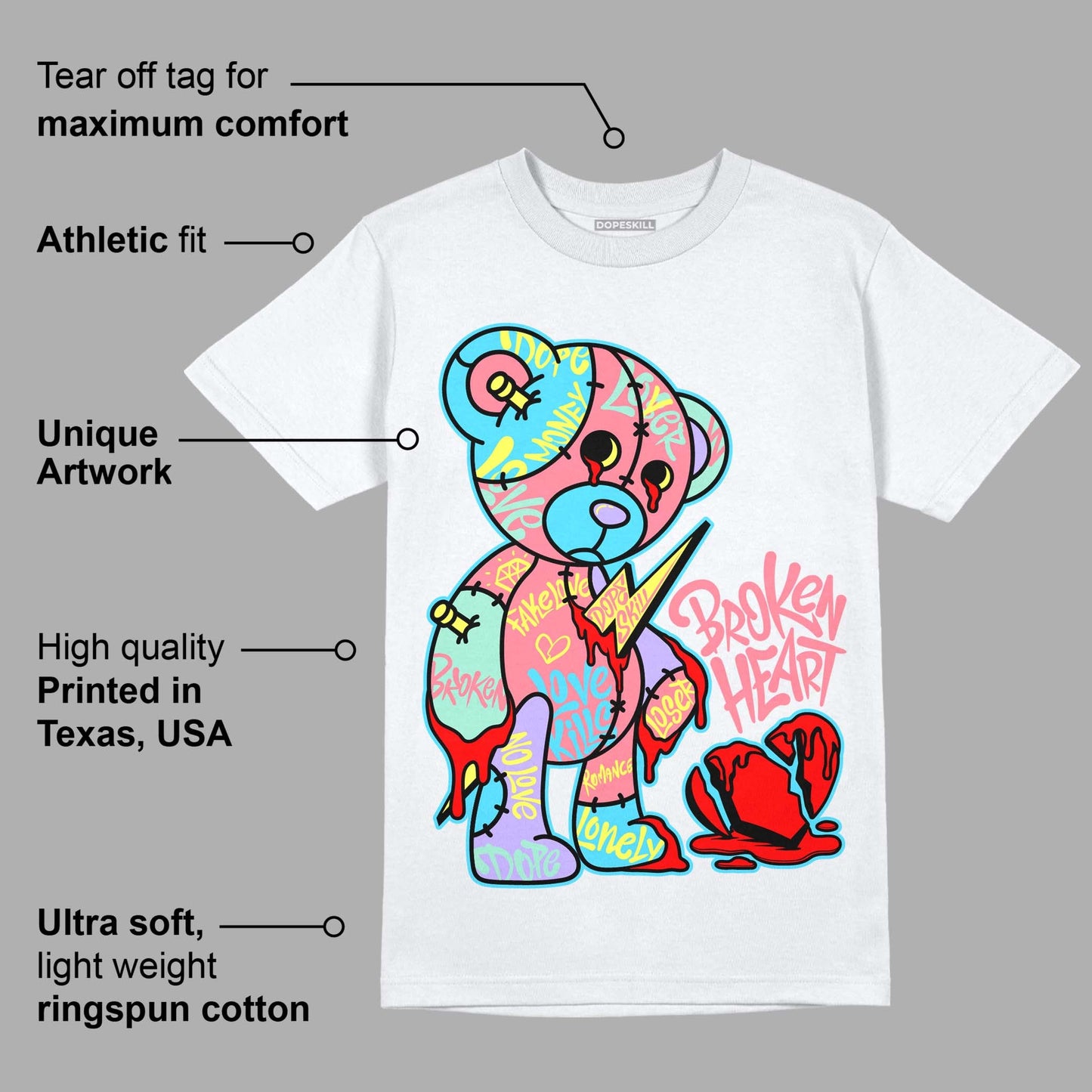 Candy Easter Dunk Low DopeSkill T-Shirt Broken Heart Graphic