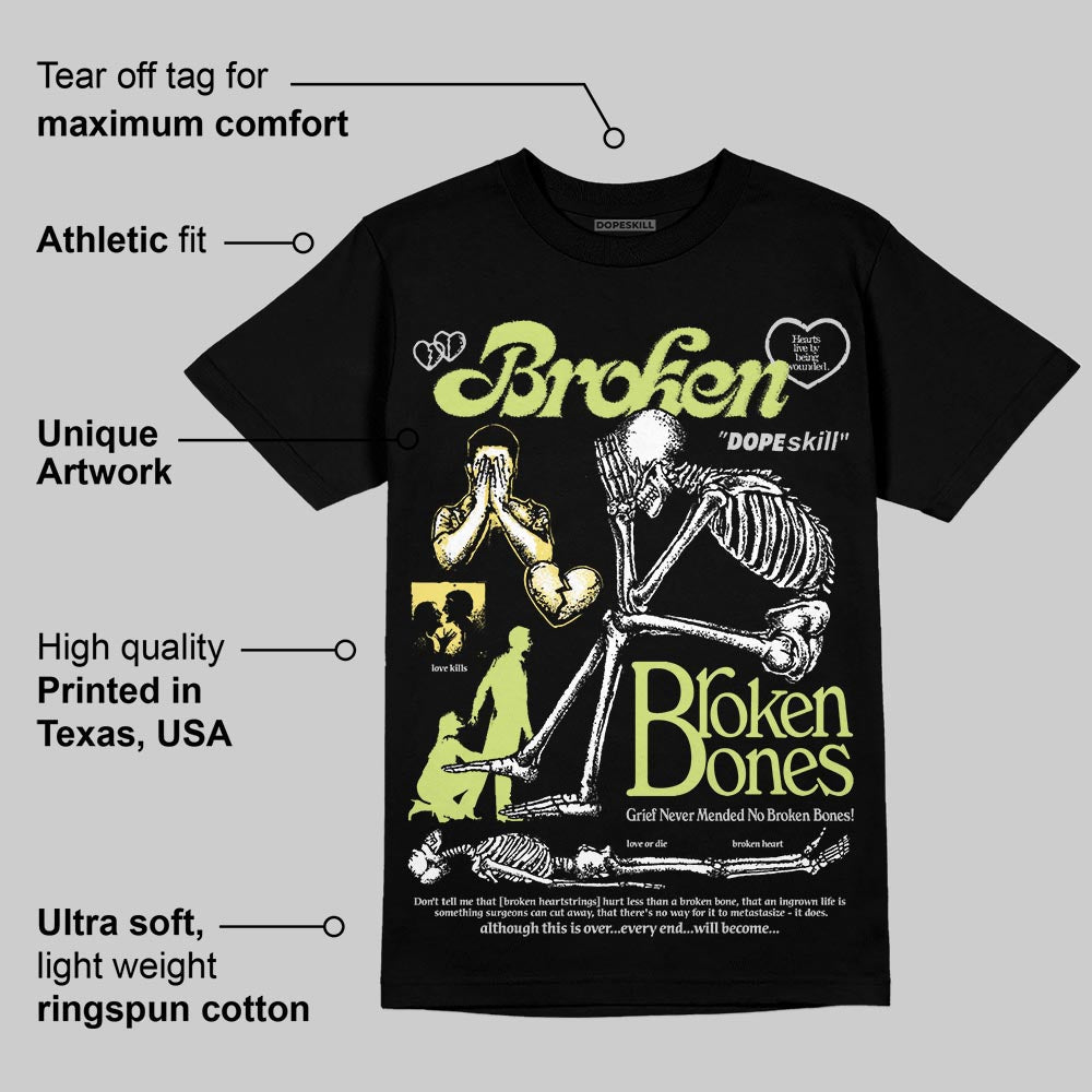 Light Lemon Twist 4s DopeSkill T-Shirt Broken Bones Graphic