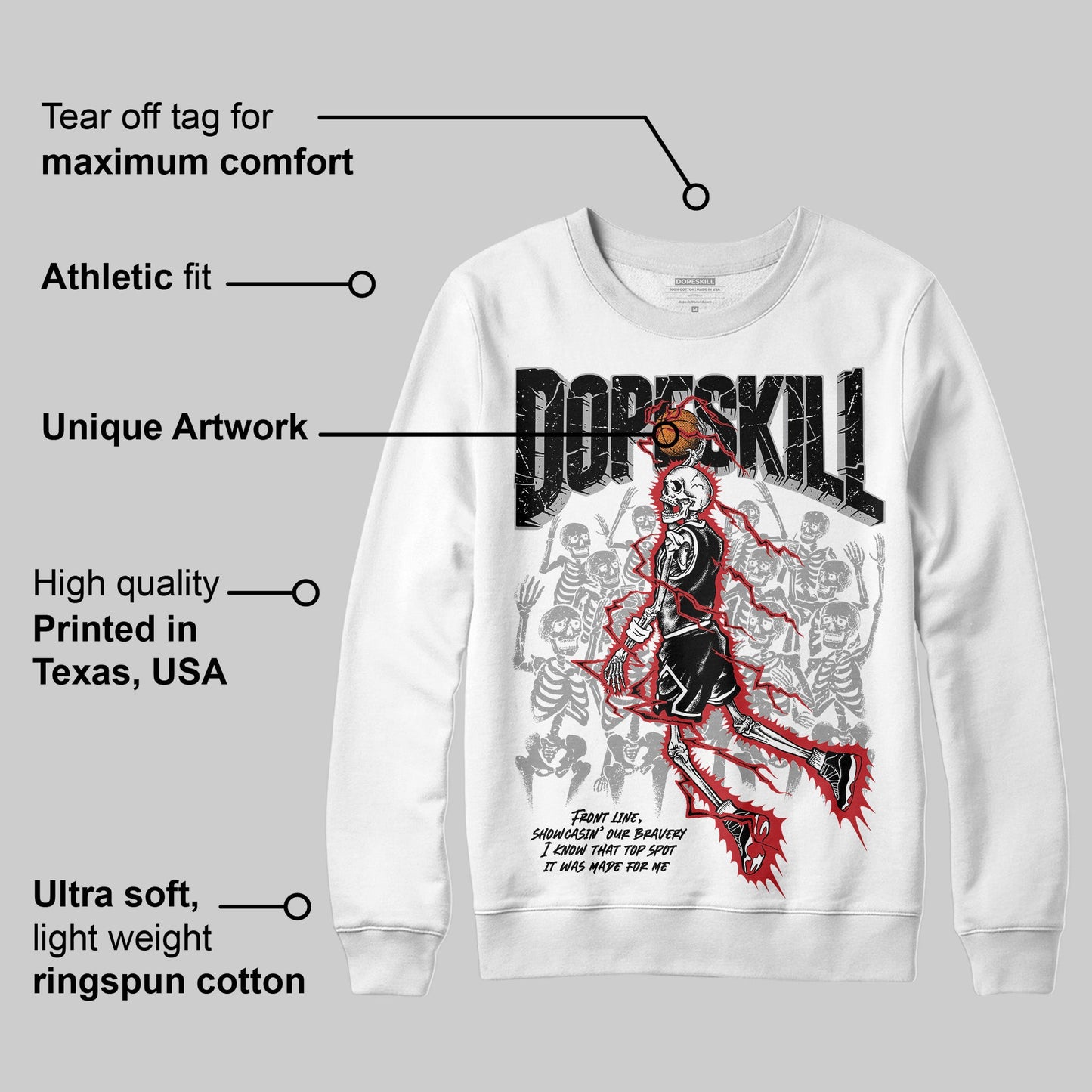Bred 11s DopeSkill Sweatshirt Thunder Dunk Graphic