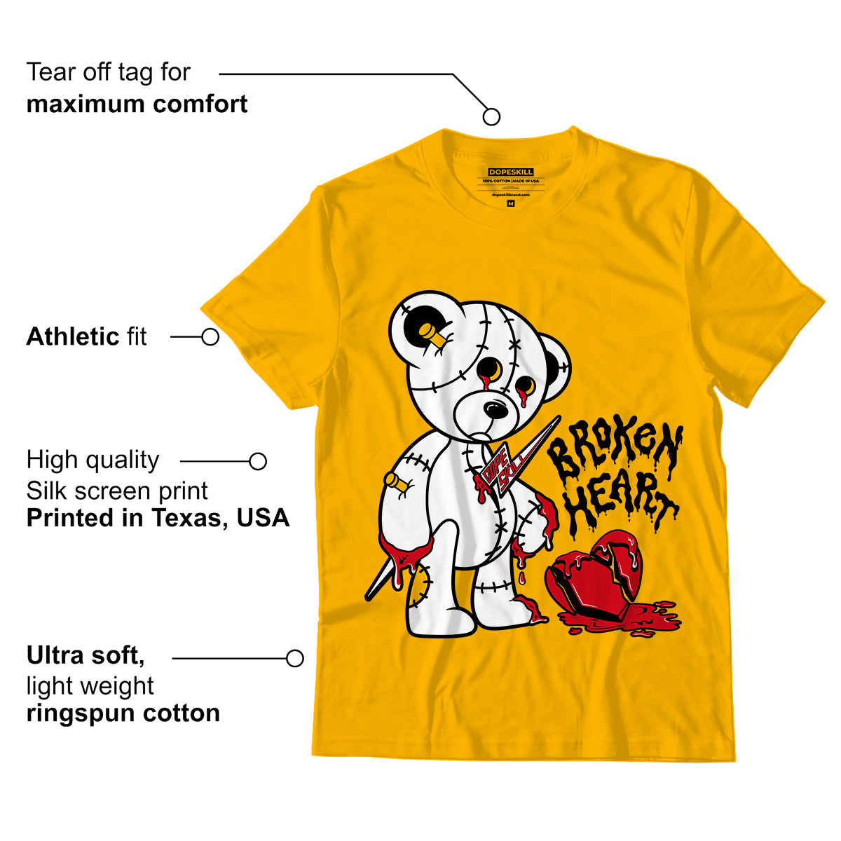 AJ 13 Del Sol DopeSkill Del Sol T-shirt Broken Heart Graphic