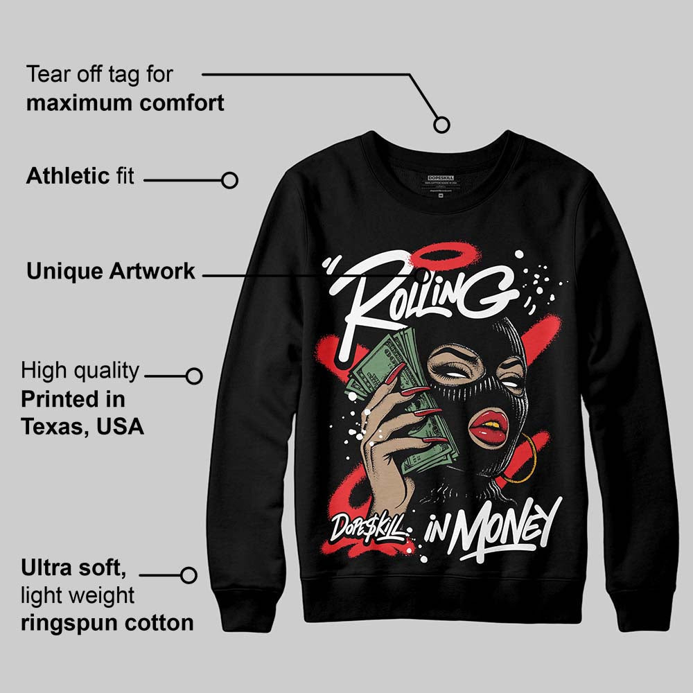 Dunk Panda White Black DopeSkill Sweatshirt Rolling in Money Graphic