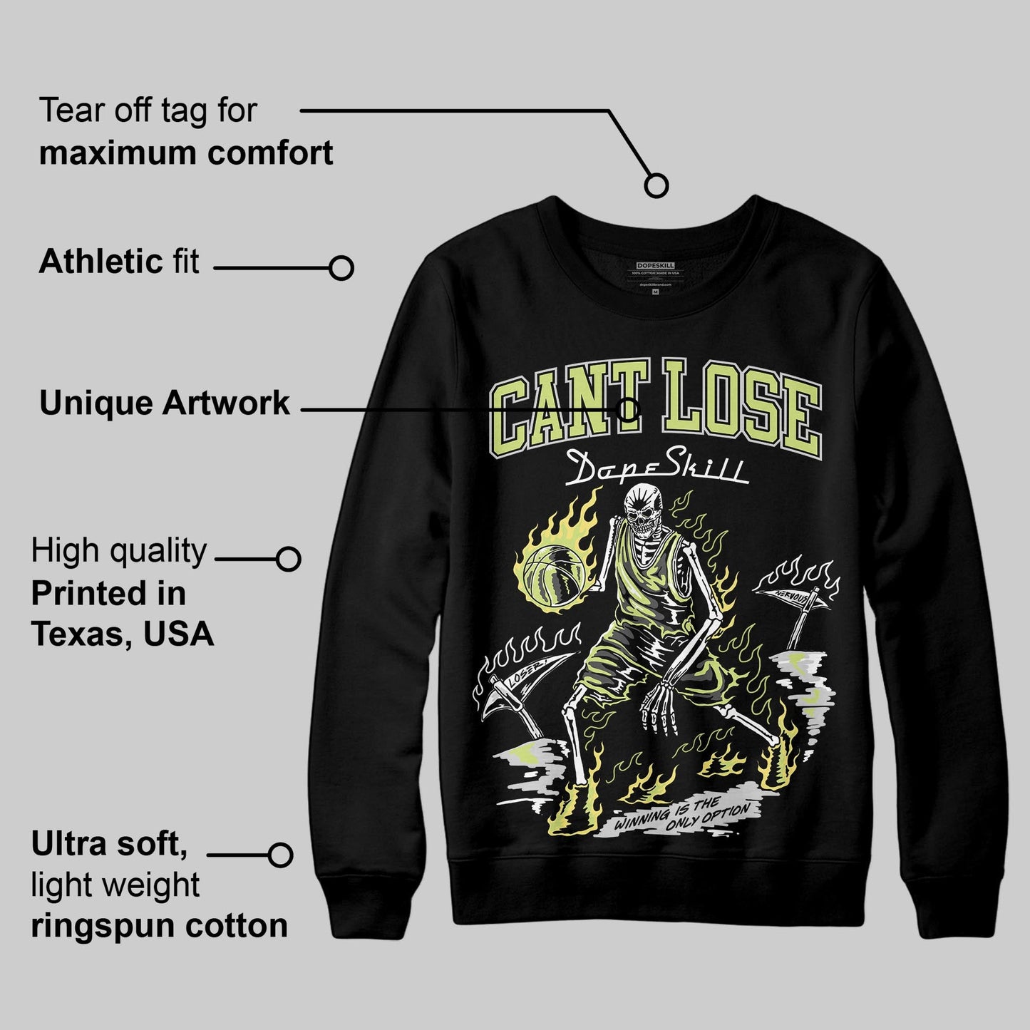 Light Lemon Twist 4s DopeSkill Sweatshirt Cant Lose Graphic