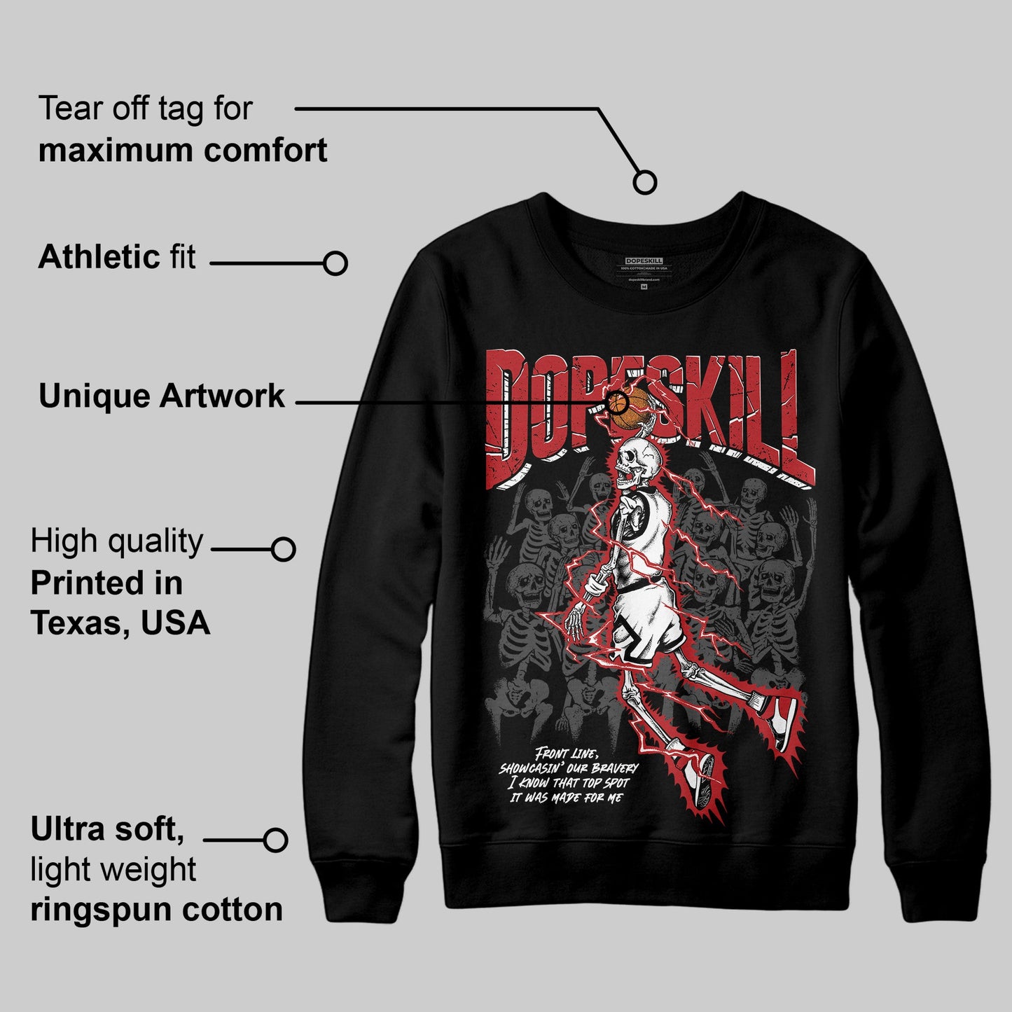 Black Toe Reimagined 1s DopeSkill Sweatshirt Thunder Dunk Graphic