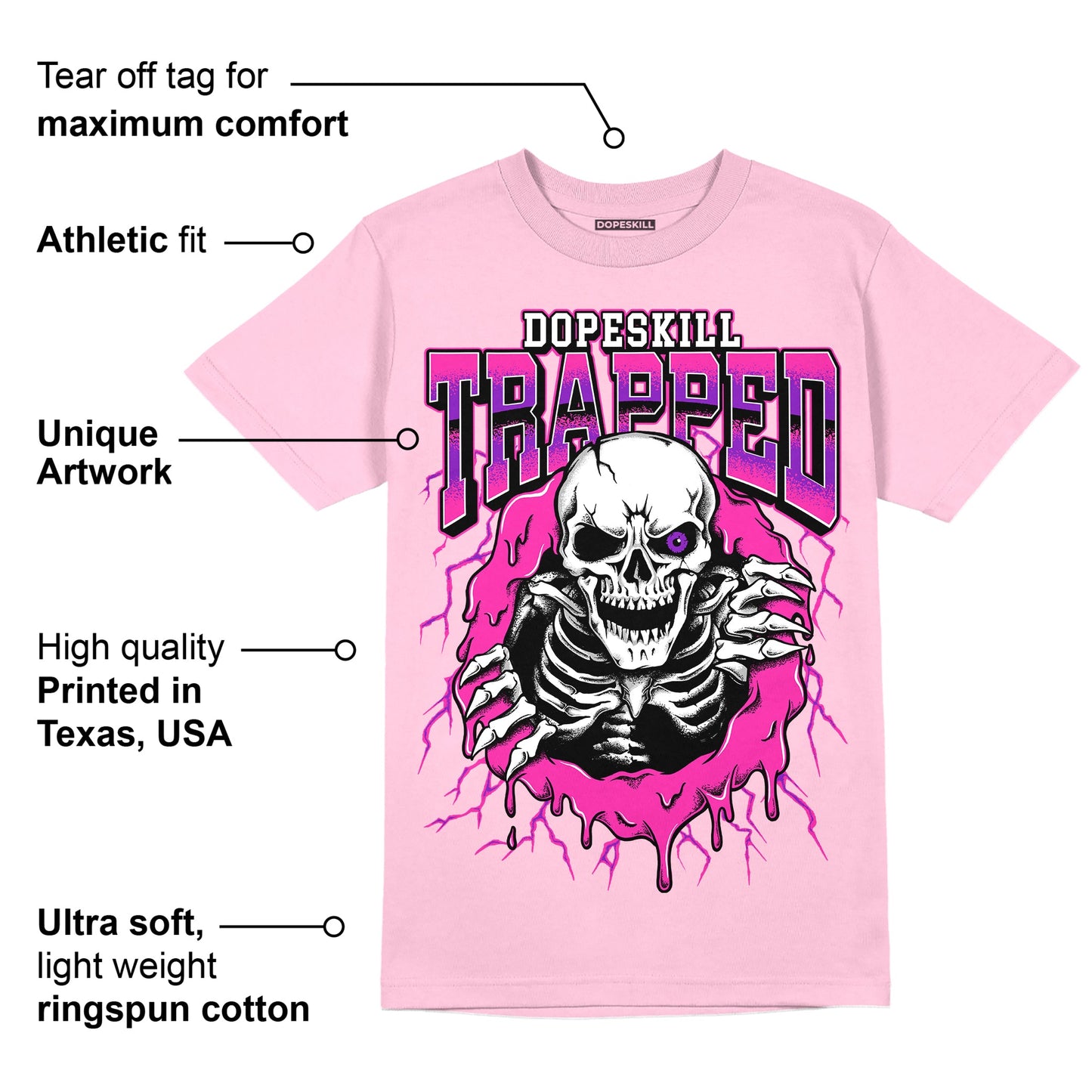 Pink Collection DopeSkill Pink T-shirt Trapped Halloween Graphic
