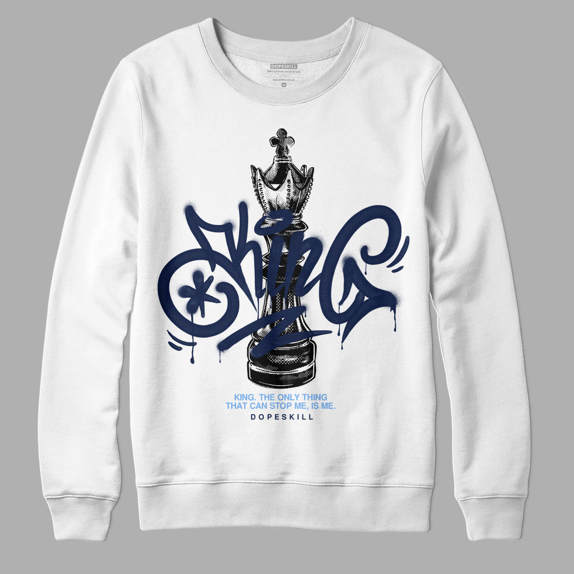 Midnight Navy 5s DopeSkill Sweatshirt King Chess Graphic