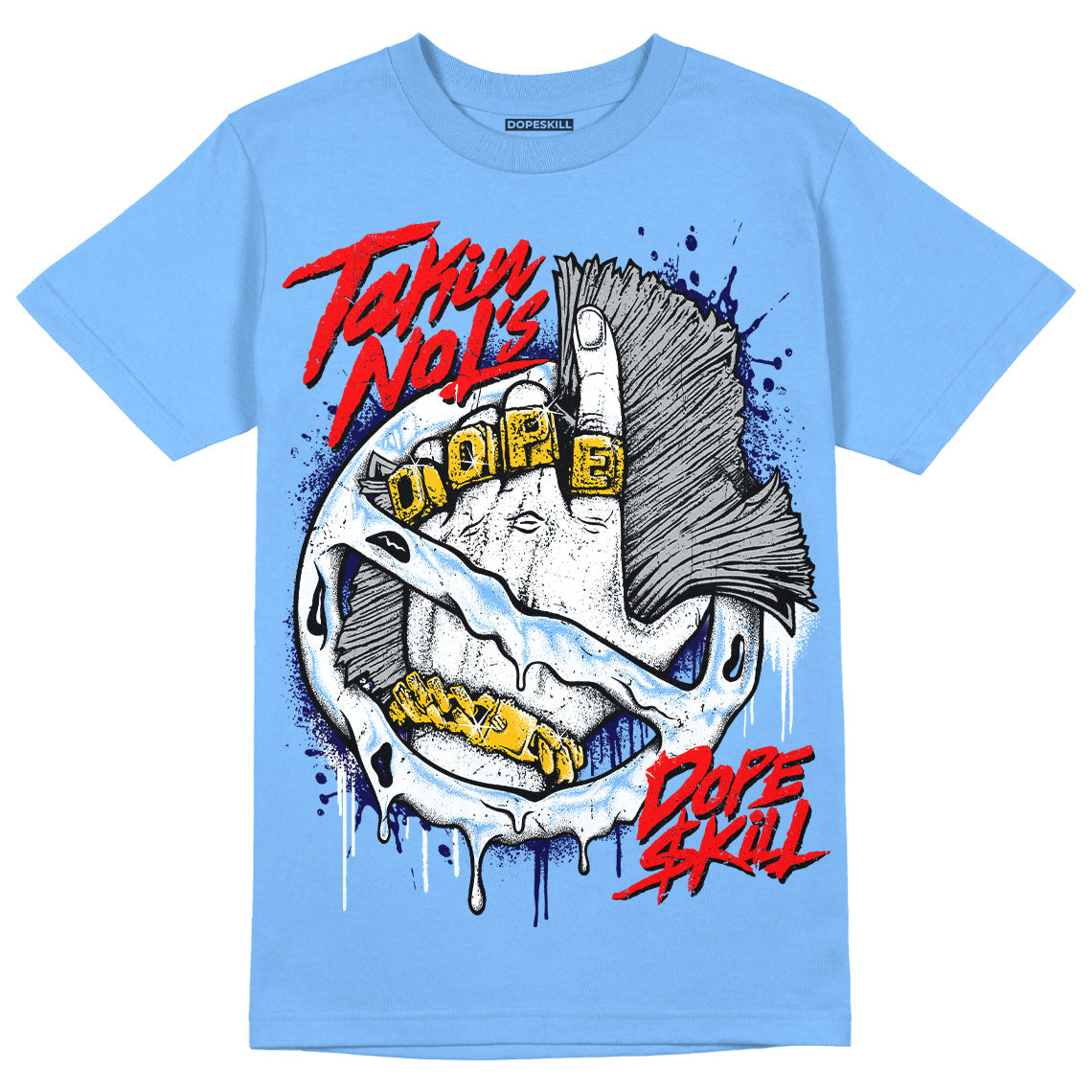 AJ 6 University Blue DopeSkill University Blue T-Shirt Takin No L's Graphic