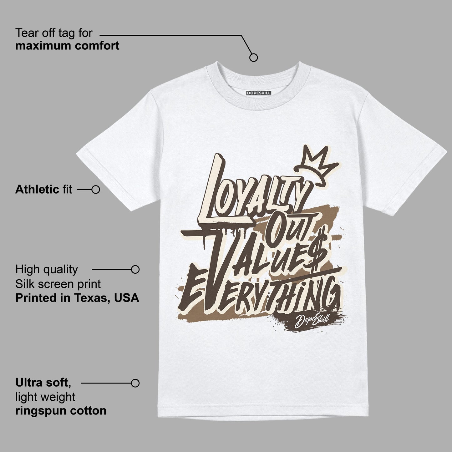 AJ 1 Low OG ‚ÄúReverse Mocha‚Äù DopeSkill T-Shirt LOVE Graphic
