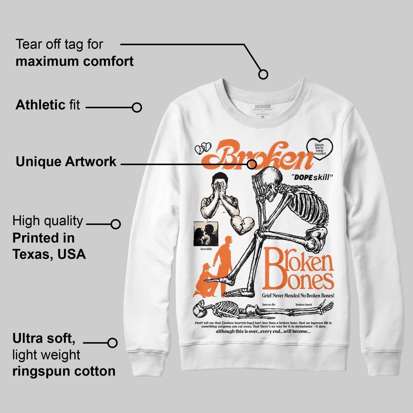 Starfish 3s DopeSkill Sweatshirt Broken Bones Graphic