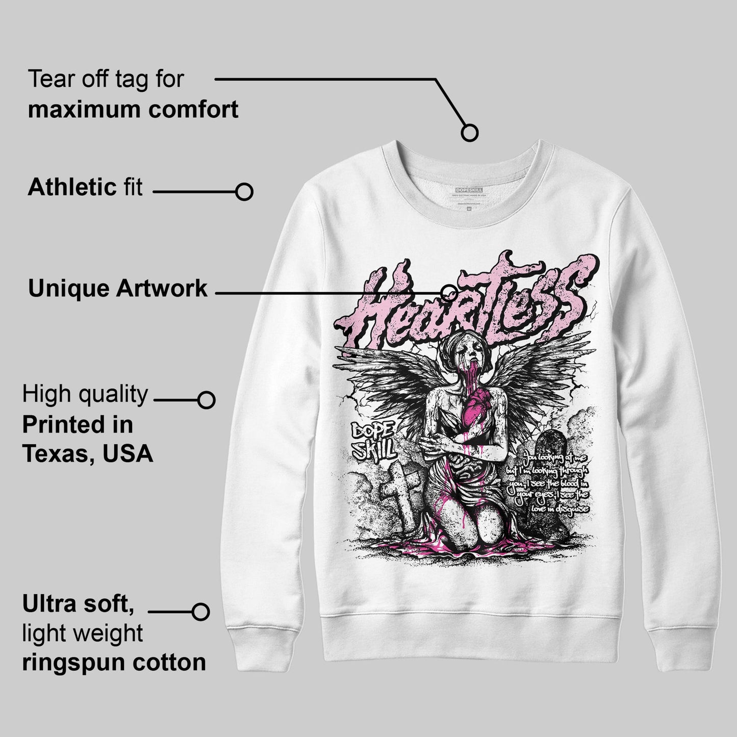 Triple Pink Dunk DopeSkill Sweatshirt Heartless Graphic