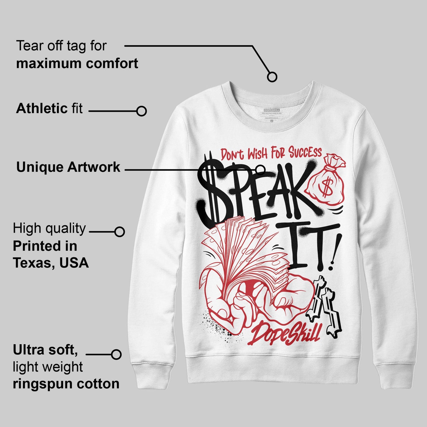 Bred 11s DopeSkill Sweatshirt Speak It Graphic