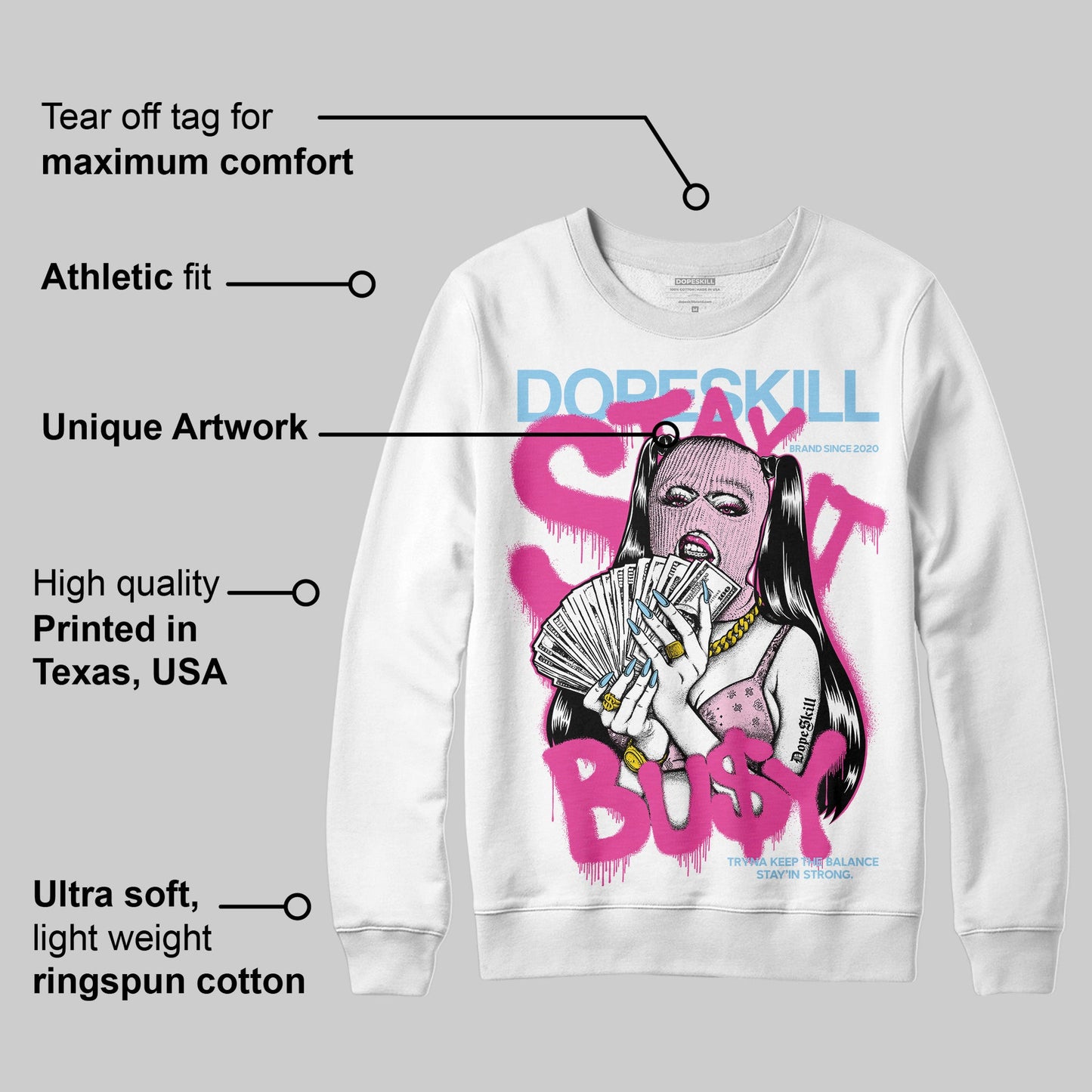 Doernbecher 6s DopeSkill Sweatshirt Stay It Busy Graphic