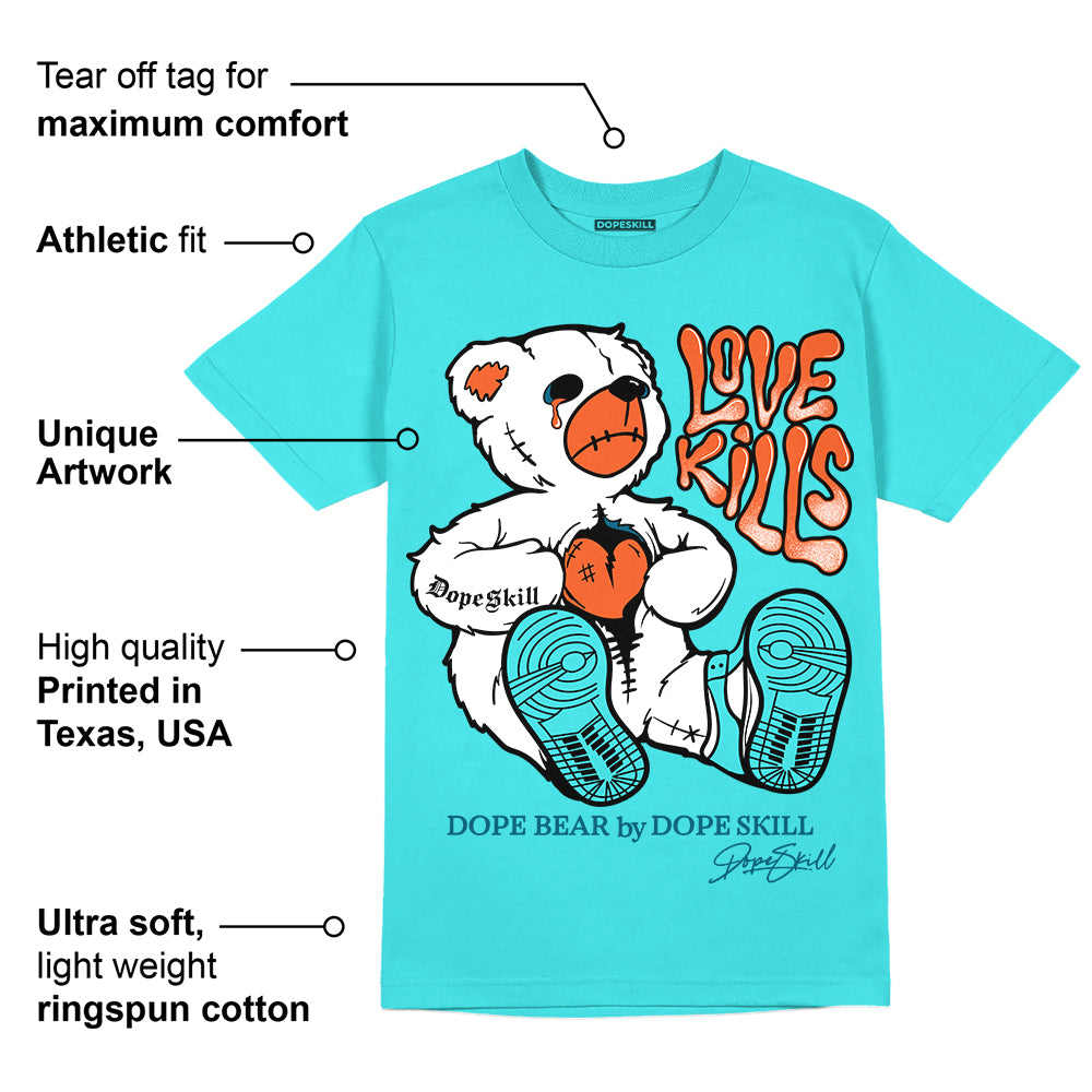 Dunk Dolphins DopeSkill Tahiti Blue T-shirt Love Kills Graphic
