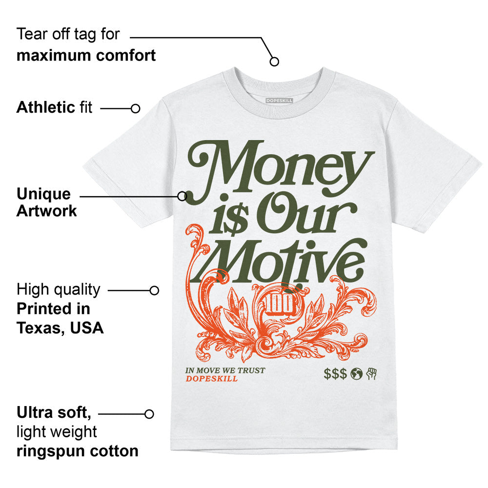 Olive Collection DopeSkill T-Shirt Money Is Our Motive Typo Graphic