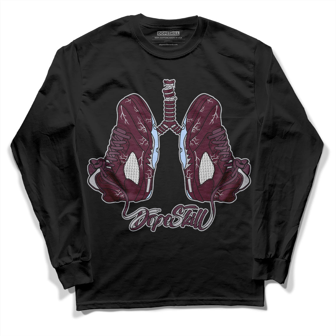 Burgundy 5s DopeSkill Long Sleeve T-Shirt Breathe Graphic